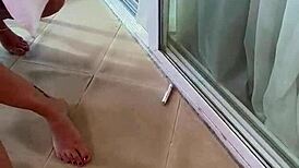 missspisss flashes her big tits outdoors