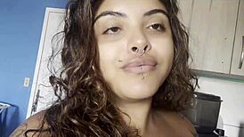 Drinking coffee naked with big breasts while chatting to the camera 😊