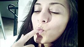 CUTE BRUNETTE SIMA MASTURBATES WITH FINGERING HER SMALL TITS