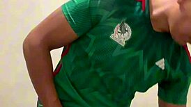 Mexican Footballer Jerks Off in Gym Bathrooms
