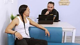 Filip's cuckold leaves me with his hot colombian wife in the living room