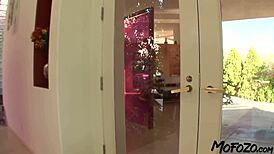 Hey babe, watch this busty cheerleader get cum all over her!