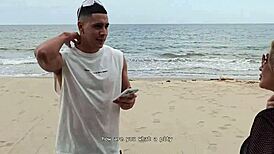 Srečal tujca na plaži za zunanje jebanje. Max Betancur močno prebode Tatiano Alvarez!