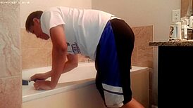 generally tidying up the bathroom for household chores