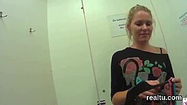 adorable czech chick seduced in shopping centre, clothes ripped for group banging