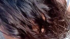 on the balcony, latina sucks and gets pounded in public