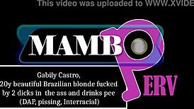 가빌리 카스트로 구부려서 몬스터 자지로 더블 애널 😈