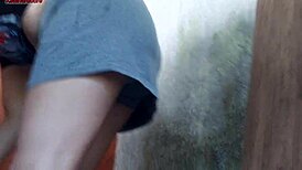 My Wife Left and Hot Short Maid Took My Cock Outdoors