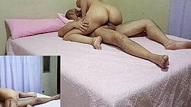 Couple banging hard with wild moans in their bed
