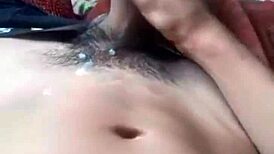 young latina masturbates in bed to start her day.