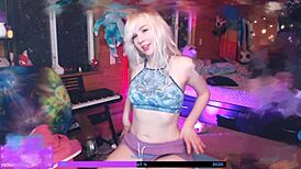 Blonde Nympho Teases Natural Tits And Ass With Toys