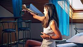 CUTE BRUNETTE SIMA MASTURBATES WITH FINGERING HER SMALL TITS