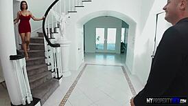 Divorced Hottie Films Sex Tape with Realtor in POV Threesome.