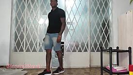 Hired rental husband fixes lock with giant rod twist