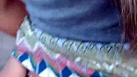 on the balcony, latina sucks and gets pounded in public