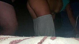 public fuck with wife, mouthful of cum outdoor! 😈