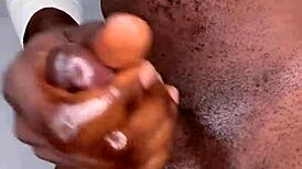 Ninja man MASTURBATES his MONSTER COCK and CUMS