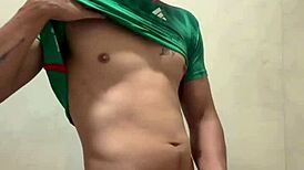 Mexican Footballer Jerks Off in Gym Bathrooms