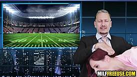 Hot milfs get freeused wild during live news broadcast