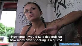 publicagent hd captures rain, thunder, and big boobs outdoors