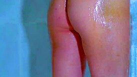 College girls shower time wet pink thong reveal