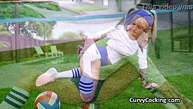 Yo, this blonde shakes her firm booty on trainer's cock! So hot in spandex 😍