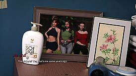 In summer heat, a curvy girl in cute outfit explores 3d porn.