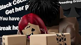 Railing that nasty thick redhead bitch with big black cock in Roblox! Her big ass bouncing wildly!