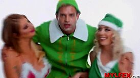 Mylfex - Milf and Teen Dominate Elf in Hardcore Threesome. Sideways Action Included!