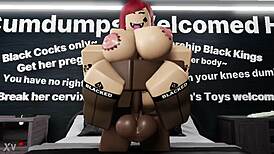 Railing that nasty thick redhead bitch with big black cock in Roblox! Her big ass bouncing wildly!