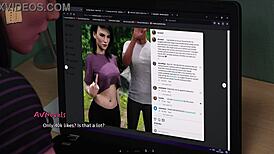 In summer heat, a curvy girl in cute outfit explores 3d porn.