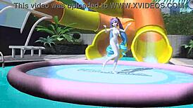 hatsune miku, dear cocoa, why are you dancing naked with those sexy big tits?