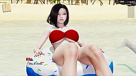 Imagine my real desire: that big-ass Indian babe with huge tits teasing in the game.