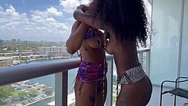 Destiny, mira, and majesty explode in nasty lesbian licking and dripping pussy action!