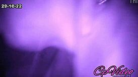 wife gives blowjob while dancing at club