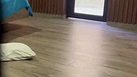 I find my big-ass stepdaughter in school uniform inserting dildo in her ass and masturbate to her moans until cumming.