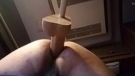Huge Dildo In Doggy Solo