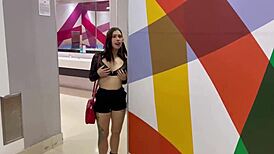 horny latina turns naughty in a mall with blake productions filming every move