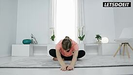 Yoga Session with Petite Teen Oxana Chic Ignites Wild Fucking Now!