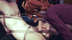 Hentai Uncensored Claudia Blowjob and Handjob in Japanese Anime Porn