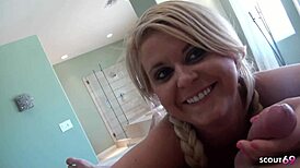 tiny blonde teen kelly surfer with pigtails films amateur sex tape on holiday