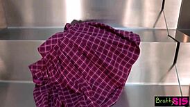 Temptress step-sis Ohana Petite gets cum facial from stepbro in kitchen