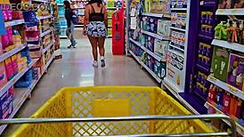 Venezuelan hotwife, Hey, see my big ass flashing in this Medellin supermarket? Cuckold films it all.