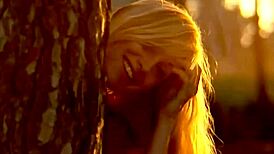 German Busty Blonde Teen Corinna Shines at Sunset