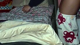 Young latina indian couple records first homemade doggystyle video at midnight