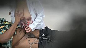 Oh, doctor, your big tits are amazing! Fuck me now!