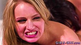 This pretty babe is tasting pussy in an intense lesbian fingering session.