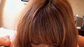 Asian babe takes sperm in mouth during homemade sex