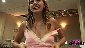 Wow, Staci's Hot Public Flashing Shows Tight Boobs and Upskirt Action!