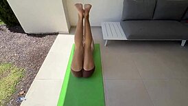 Blonde Yoga Trainer Gets Ass Worshiped and Deepthroat in Crowded Park